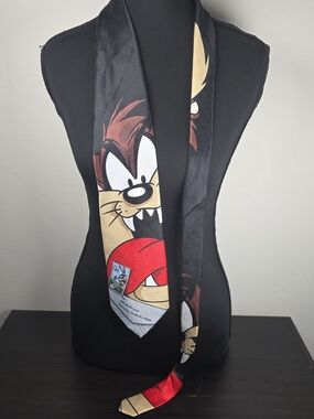 Vintage 1997 Looney Tunes Taz USPS Stamp Collection Tie Made in USA